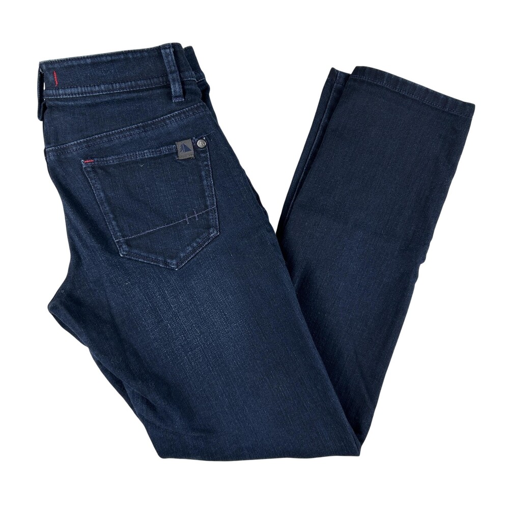 L.L.Bean Jeans Womens 2 Petite Dark Wash Blue Low Rise Skinny Stretch Denim